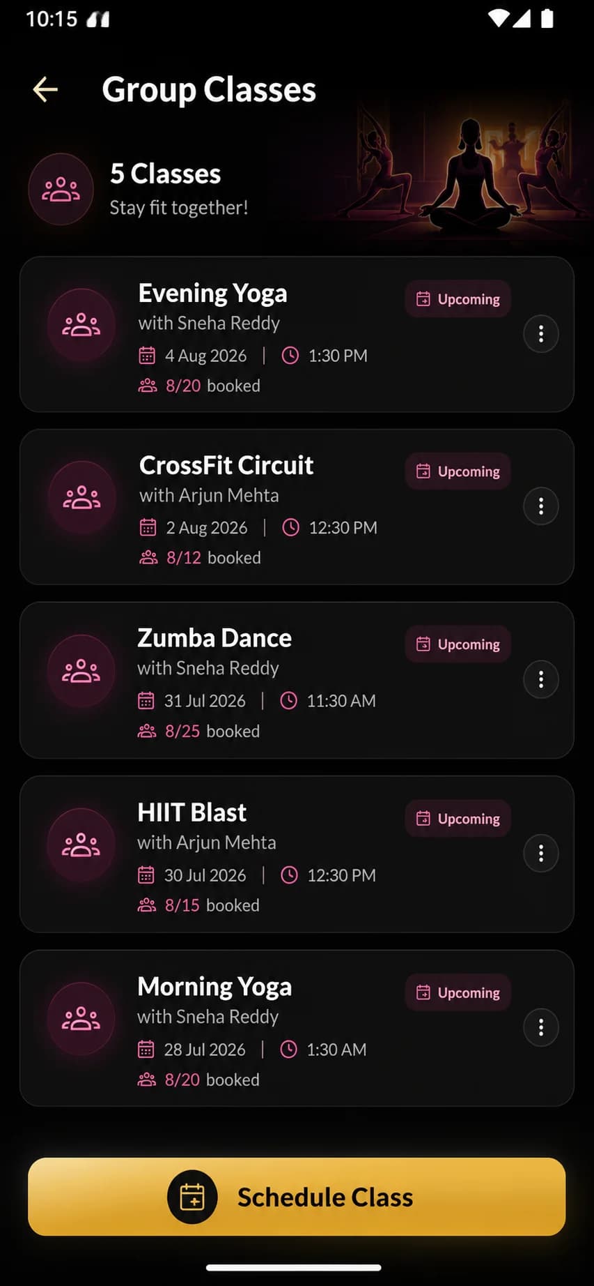 Class & batch scheduling
